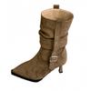 Pointed Retro Short Boots Women's 2025 New Maillard Boots Wasteland Suede Sleeve Western Boots
