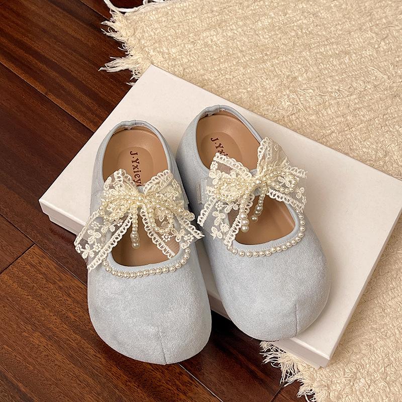 

Внутренняя высота увеличивается сладкий бант baotou тапочки женские весна 2025 новые модные универсальные липучки одинарные туфли 40 синий