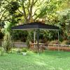 Gazebo 3x3 m for 6-9 People with Adjustable Height and Drainage Holes, in Metal and Black Oxford Fabric