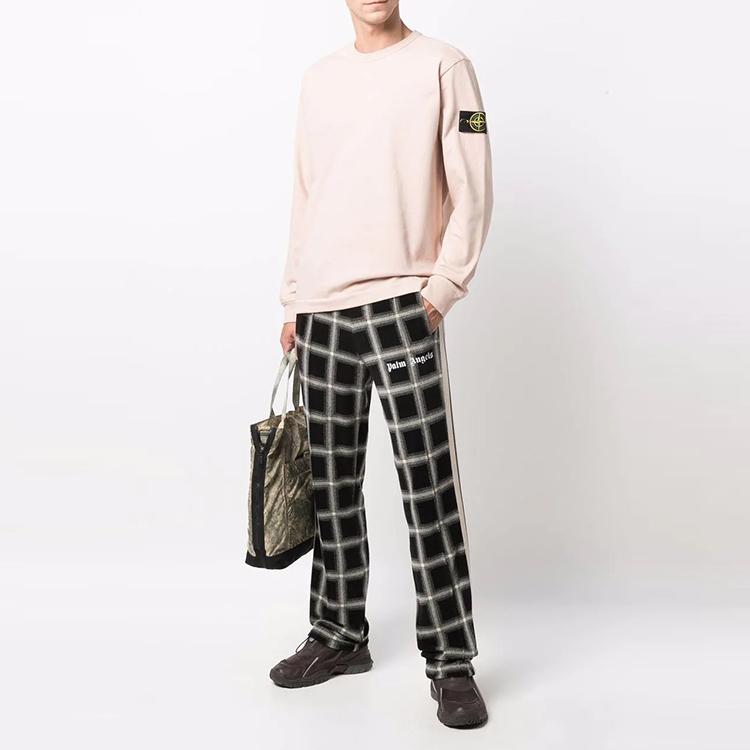 STONE ISLAND Compass Badge Crew Neck Long Sleeve T-Shirt Men Tops Light-Pink 751564450-V0082
