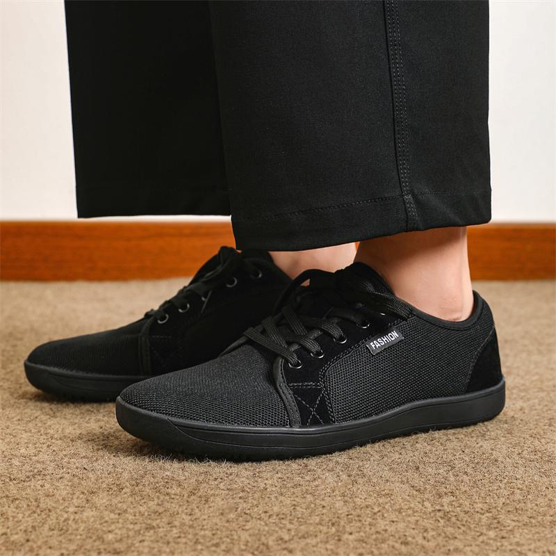 Wide Toe Mesh Casual Sports Shoes Breathable Lightweight Walking Shoes Training Exercise Sneakers Leisure Flats