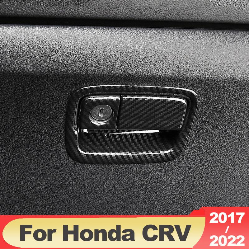ABS Carbon Car Co-pilot Glove Storage Box Handle Bowl Cover Trim Accessories For Honda Crv CR-V 2017 2018 2022