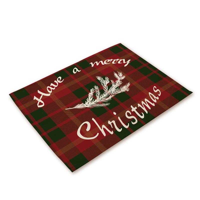 Western Style Stain-Proof Linen Placemat - Heat-Insulating and Decorative Christmas Table Mat