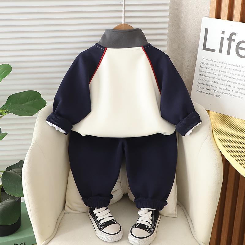 Spring Handsome Toddler Boys' Long Sleeve Cardigan & Sportswear Three-Piece Set