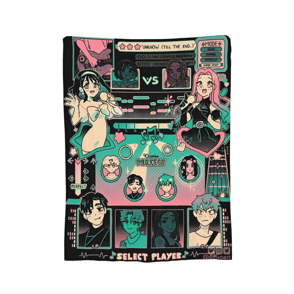 Alien Stage Anime Blanket Flannel Mizi Sua Till Ivan Hyuna Luka Lightweight Throw Blanket for Airplane Travel Bed Rug