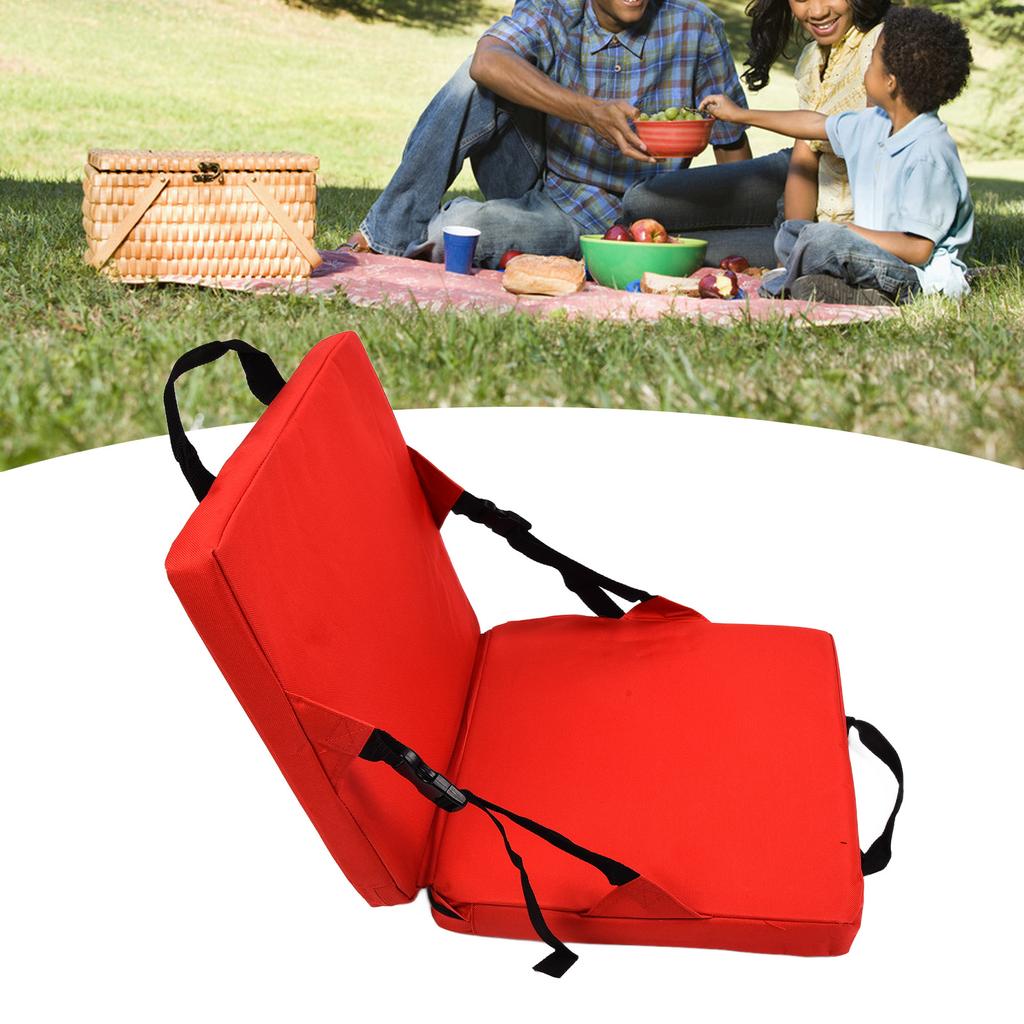 Chair Cushion Foldable Portable Soft Comfortable St Cushion with Backrest for Outdoor Camping Hiking Stadium  