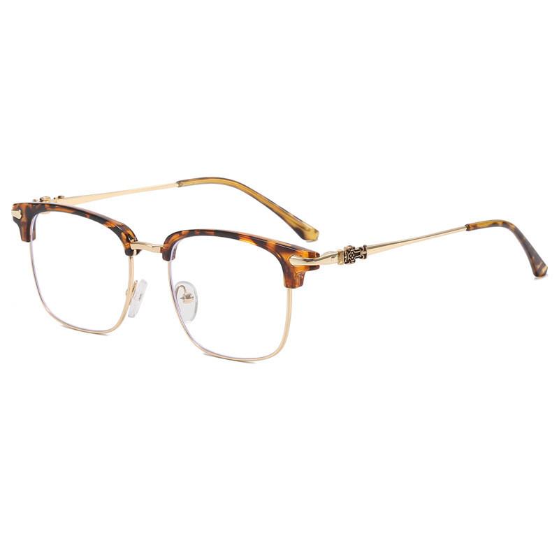 Mens Blue Light Blocking Eyeglasses With Metal Frame For Casual Style And Vision Support