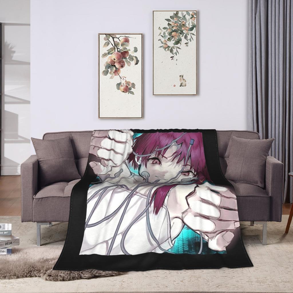 Super Soft BlanketKids Adult Camping Serial Experiments Lain Throw Blanket Flannel Bedspread For Couch Chair Sofa Bed Cover