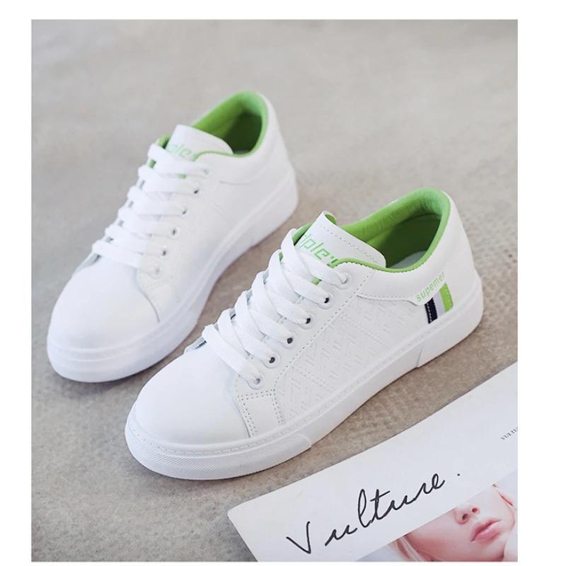 Sneakers for Women Spring Leather Light White Female Platform Vulcanized Shoes Autumn Casual Breathable Sport Flat Board Shoe 40