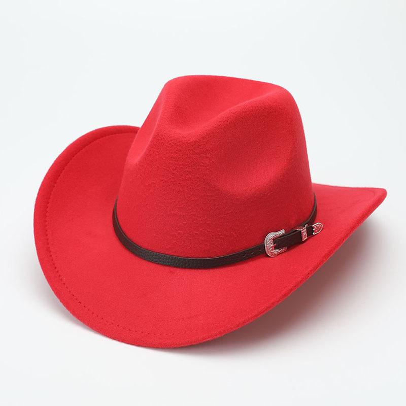Deerskin Fleece Top Hat Retro Jazz Hat Men's and Women's Felt Hat European and American Woolen Hat Western Cowboy Hat