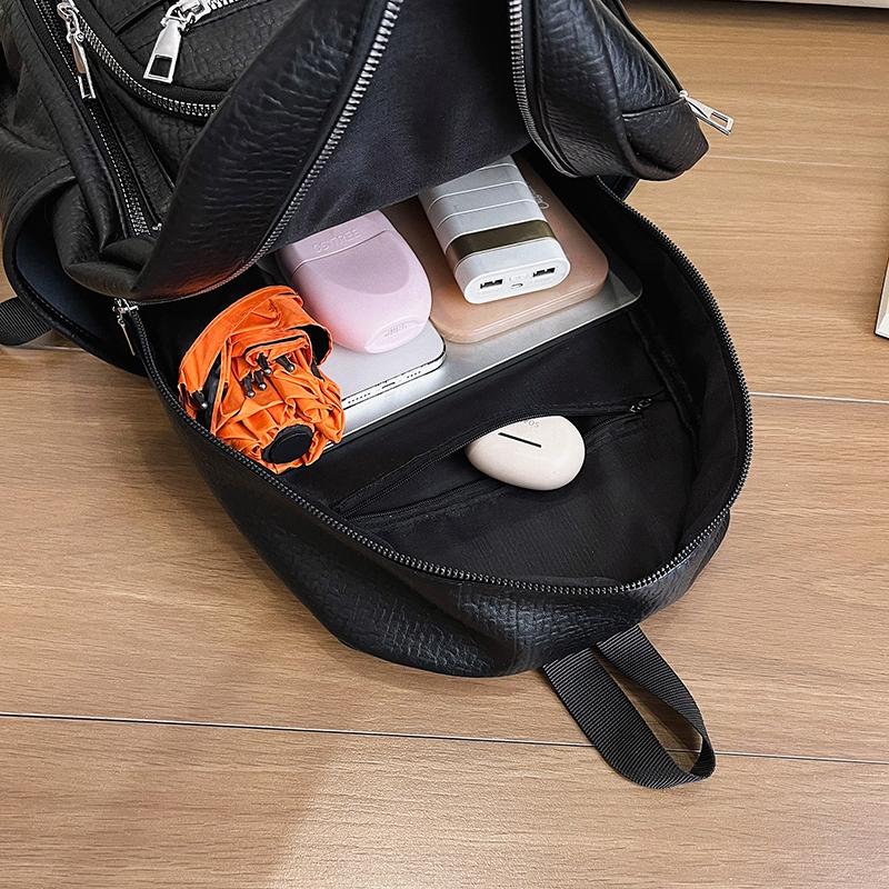 Soft Leather Backpack Women's Multi-Functional Travel Backpack