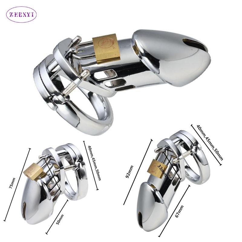 304 Stainless Steel Male Chastity Cage Belt Male Penis Ring Lock Device Sex Toys for Men Couples BDSM Games Erotic