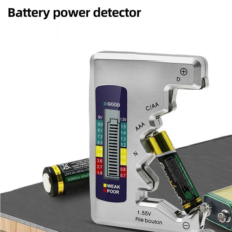 Battery Capacity Indicator Portable LCD Display C AA AAA D N 9V 1.55V Button Cell Battery Tester Volt Capacity Check Detector Capacitance Tool