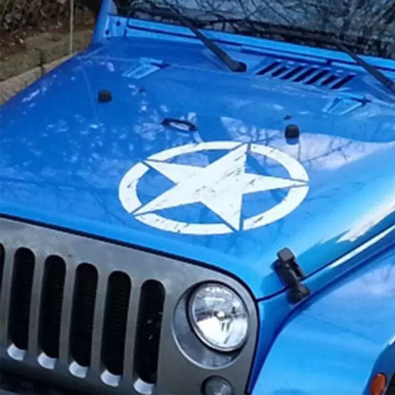 Off-road Vehicle Engine Hood Decoration Star Shaped Sticker Car Body PVC Decals Personalized Decal Sticker