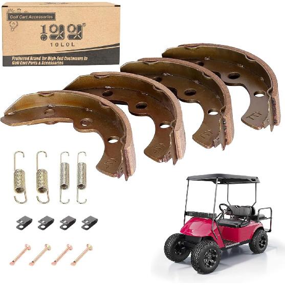 

10L0L Golf Cart Brake Shoes for Club Car DS 1995-up, Precedent 2004-up, EZGO 1986.5-1995, Yamaha G1 G2 G8 G9, OEM# 101823201 1011463 23364G1 27249G01