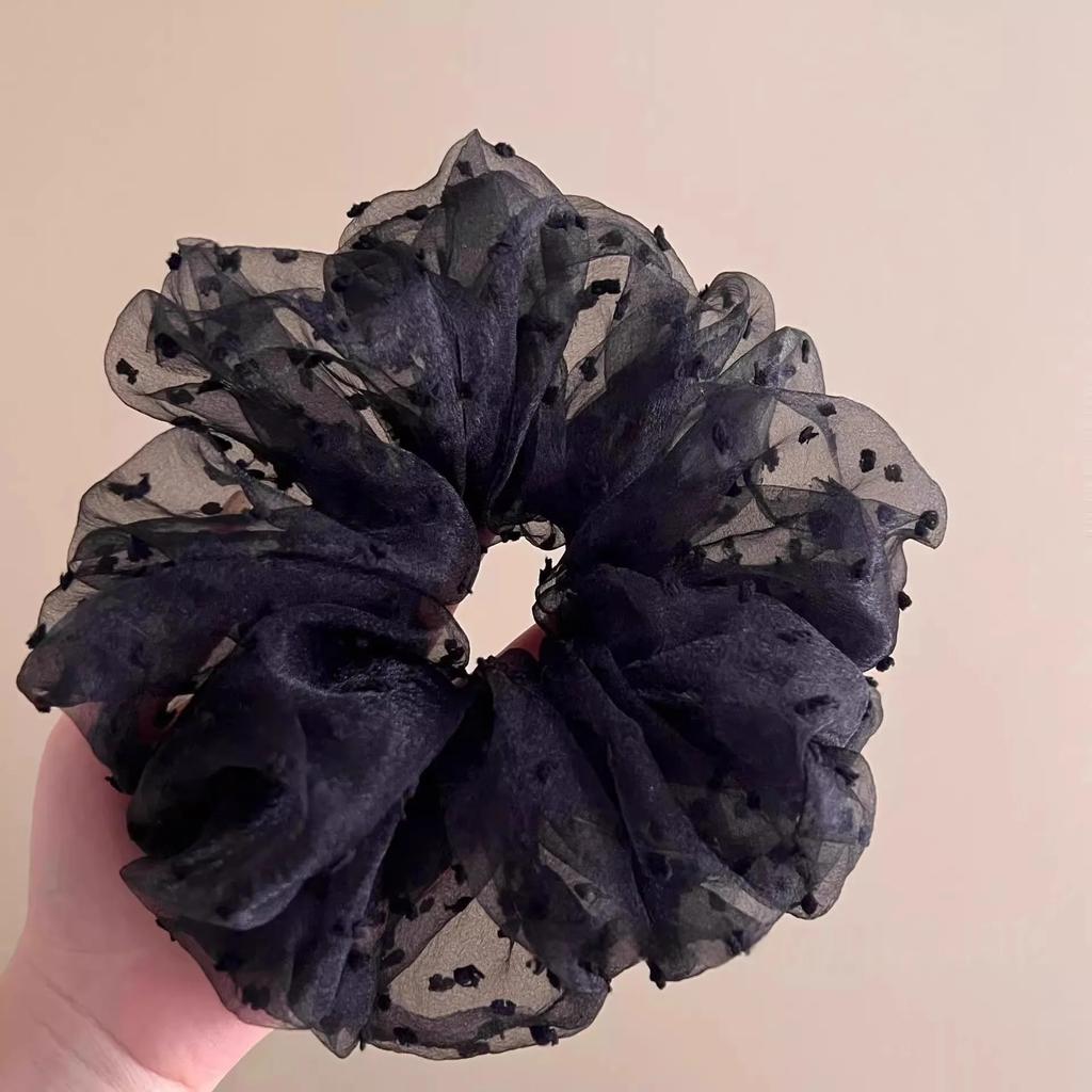 Large Women Lace Scrunchies Elastic Hair Band Ponytail Holder Tie Hair Hoop Scrunchy Rubber Band Women Hair Accessories Headwear