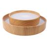 Flush Mount Ceiling Light Wood Grain Round 3000K to 6000K Adjustable Ceiling Lights for Hallway