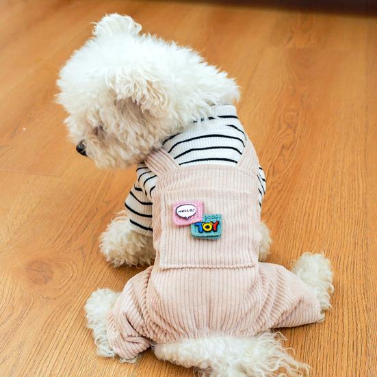 Yousheng Dog Overalls with Pocket Non-sticky Hair Pullover Puppy Warm Four-legged Clothes Puppy Costume