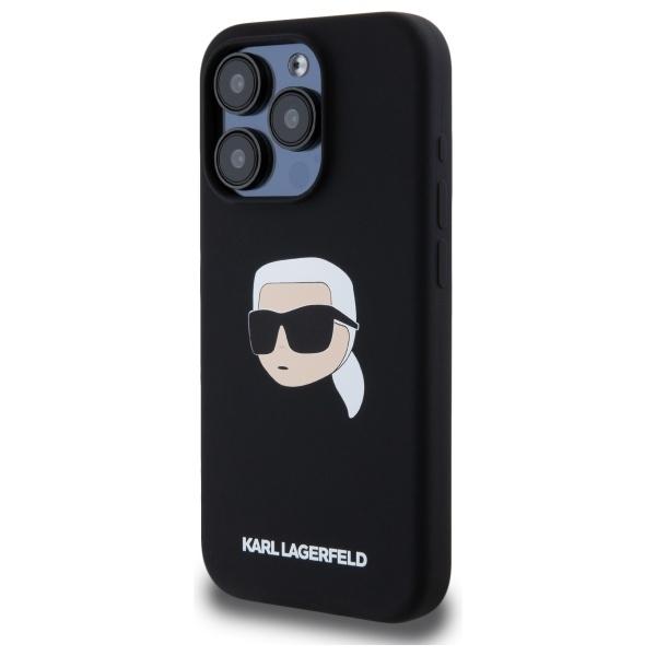 Karl Lagerfeld Klhmp15Lskhpplk Iphone 15 Pro 6.1 Czarny/Black Hardcase Silicone Karl Head Print Magsafe