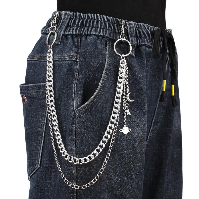 

2025 New Fashion Punk Metal Pants Chain Hip Hop Waist Chain Pendant Jeans Chain For Men Women Accessories Gifts