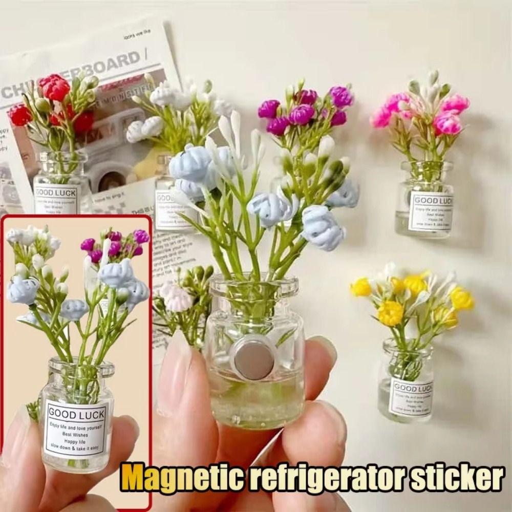8Pcs 3D Vase Refrigerator Magnets Creative Cute Refrigerator Magnets Kitchen Decoration
