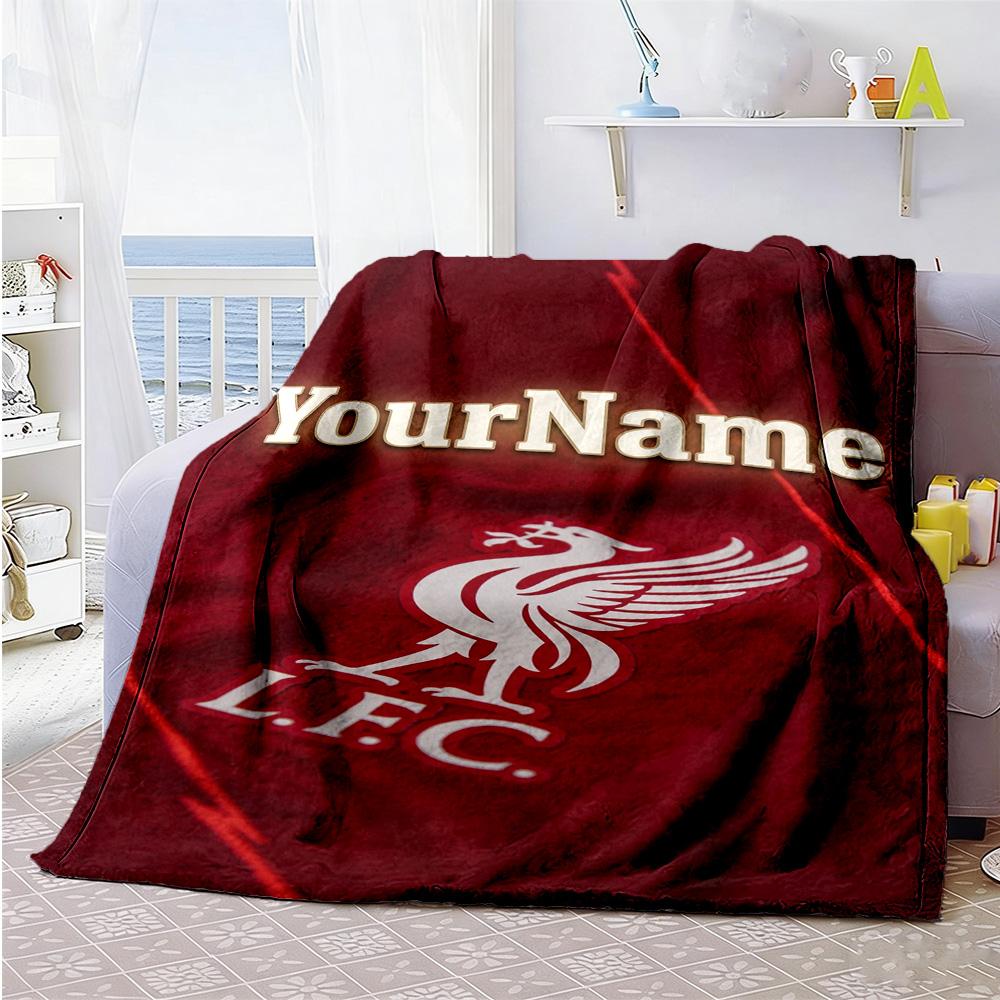 Liverpool Personalized Name Blanket Gift Customizable Blanket Ultra-Soft Perfect for Bedding Chair Couch Home Decor Ideal for All Seasons
