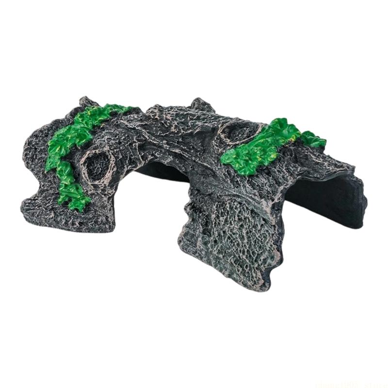 QX2E Fish Habitat Rock House Landscape Bark Art Craft Aquariums Cave Decorations