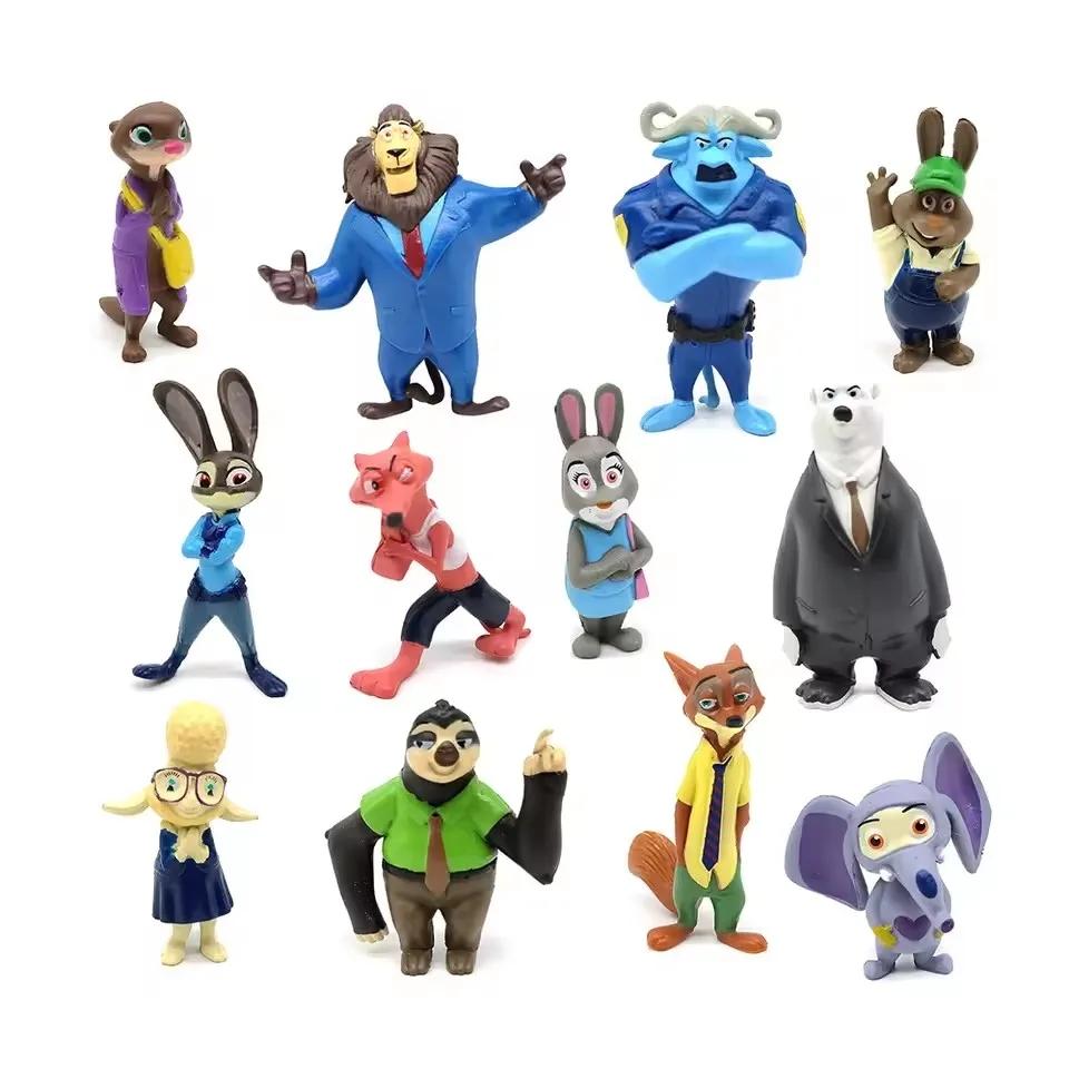 New 12Pcs/Set Zootopia Animals Action Figure Toys Rabbit Judy Hopps Fox Nick Wilde Movie Kids Gift Collection Figures