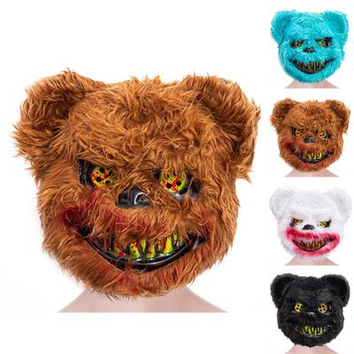Halloween Scary Masks Bear  Bunny Masks, Bloody Plush Head Masks, Halloween Party Cosplay Costume Props