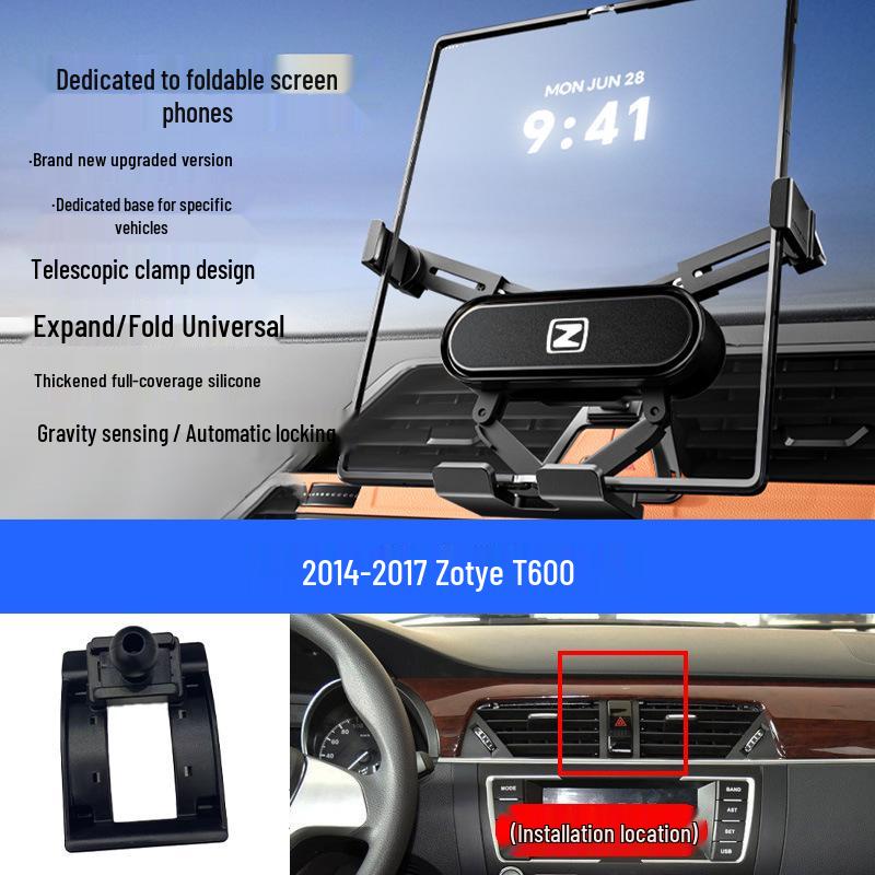 Zotye T600/T700/T800 Car Navigation Foldable Screen Phone Holder - Air Vent Accessory