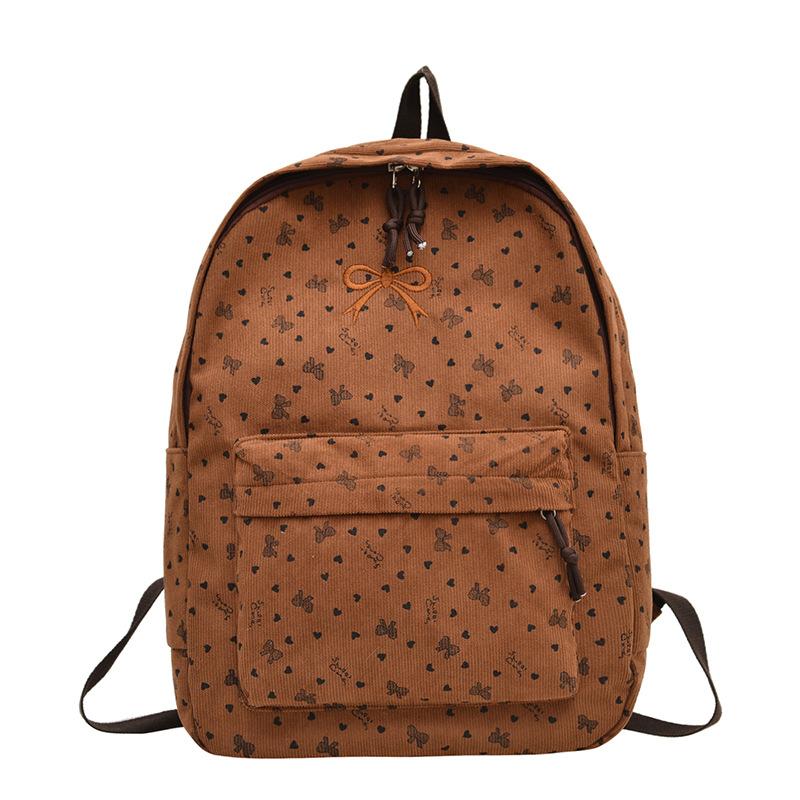 2026 New Corduroy Backpacks for Women, Large Capacity, Fashionable Student School Bag, Multifunctional Commuter Backpack
