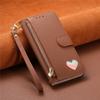 Wallet Flip Case for iPhone 17 16 15 14 13 12 11 Pro Man Air 16e 17e 7 8 Plus, PU Leather with Zipper, Card Slots, Hand Strap