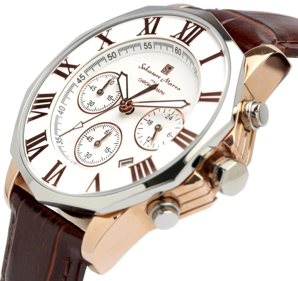 Salvatore Marra Men's Chronograph Wristwatch, 10 ATM Water Resistant, Business/Formal, Italian Brand, Online Exclusive Model [Parallel Import]