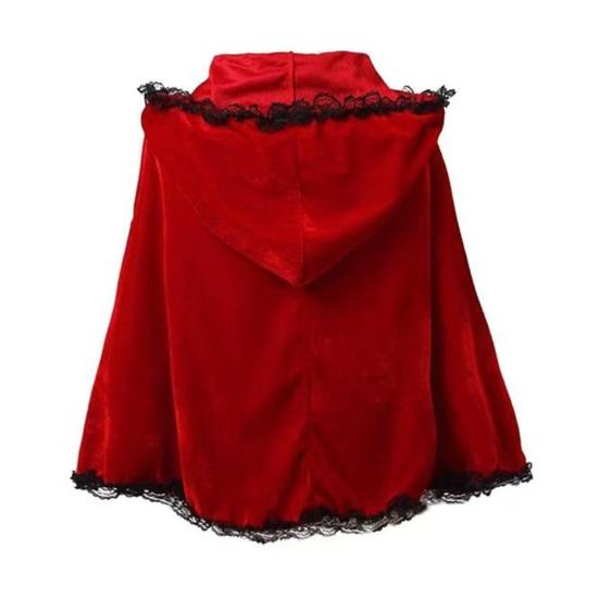 Fairy Hooded Cloak Renaissance Medieval Cosplay Costume Adults Velvet Wizard Witch Cape for Halloween Christmas Cosplay Party