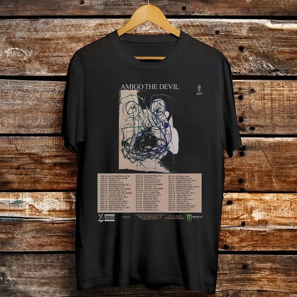 Amigo The Devil Band Tour 2025 With Frank Turner T Shirt Size S-4XL