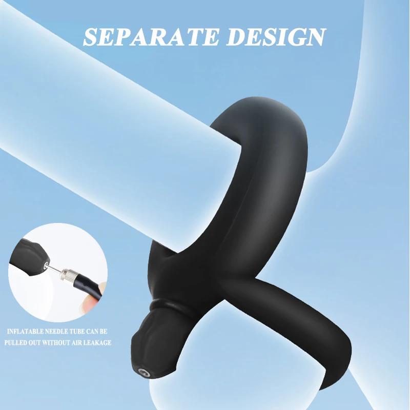 Anello per Pene Gonfiabile Ritardo Eiaculazione Anello per Pene Miglioramento Erezione Silicone Liquido Allenamento al Flirt Masturbatore Maschile Giocattoli Sessuali