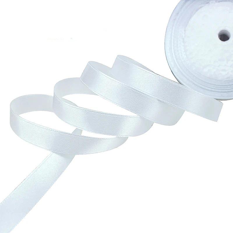 (25 Yards/Rolle)12mm Cremeweiß einseitiges Satinband Band Dekoration Geschenk Weihnachtsband