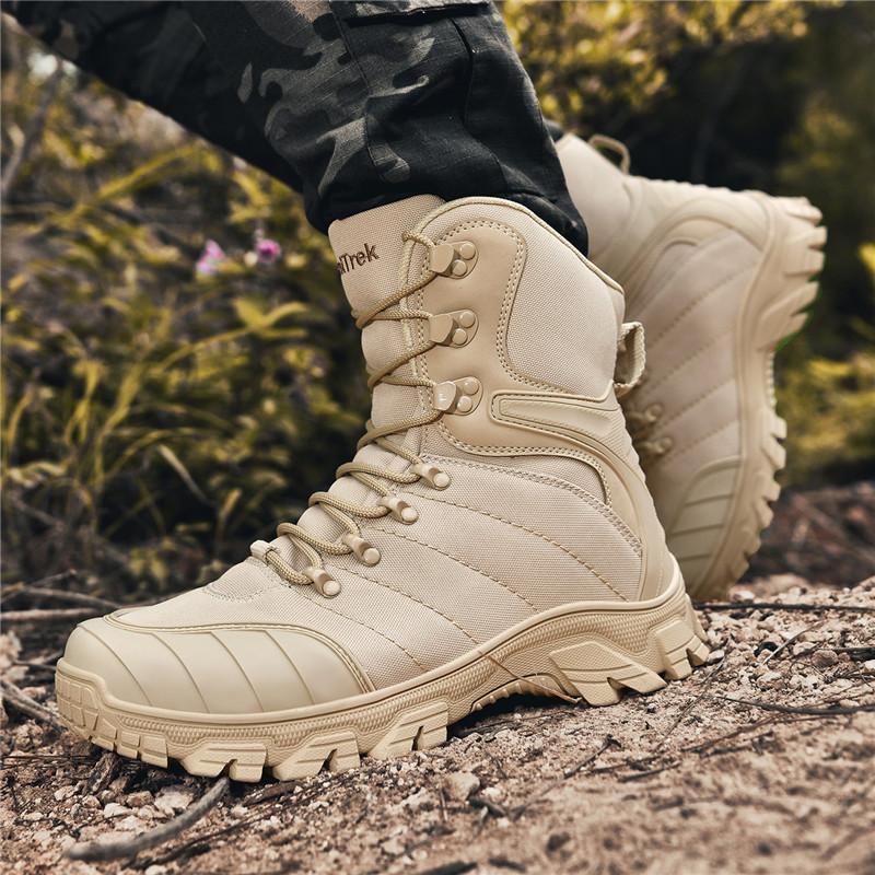 Men Tactical Boot Military Safety Hunting Hiking Shoes Desert High Quality Outdoor Unisex Ankle Army Waterproof Climbing Shoes