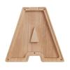 Wooden Piggy Bank with Clear Window, A-Z Letter Coin Cash Container for Kids Adults, Unbreakable Money Saving Box Decoration