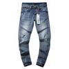 Jeans de Hombre Rectos con Parches Desgastados Estilo Vintage High Street Pantalones Casuales