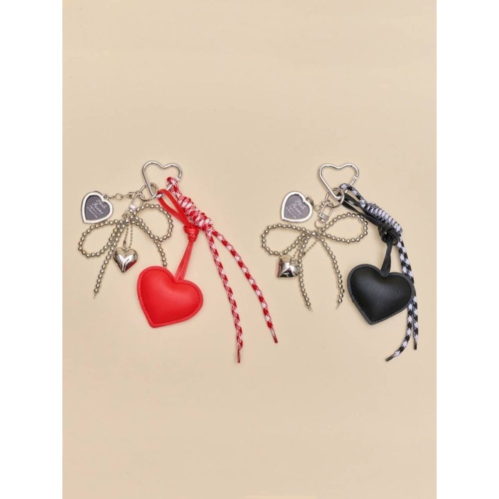 MOSSGARDEN1919 Boku Boku Character Keychain Heart Rope (Black)