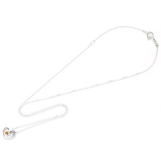 Gift Wrapped Necklace with 4C Pendant and Open Heart November Citrine [Set] 4℃ Women's Design, Birthstone, (111614121817)