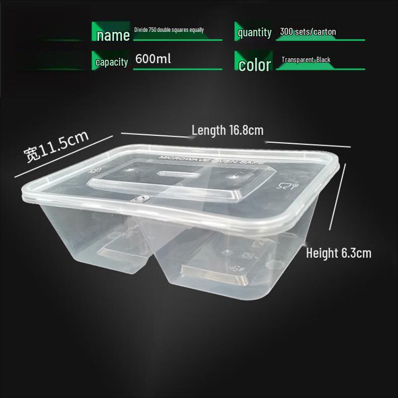 WS Disposable Divided Rectangular Lunch Box