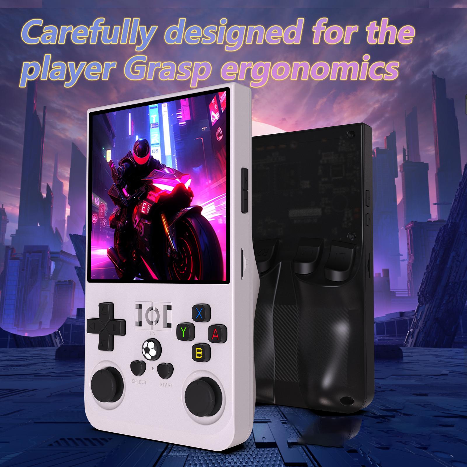 

R36 MAX 128GB 4.0 Inch Handheld Game Console Portable Retro Arcade Gaming Machine White