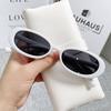 Small Oval Sunglasses Women Vintage Brand Retro Black White Sun Glasses Classic Shades Female Oculos UV400