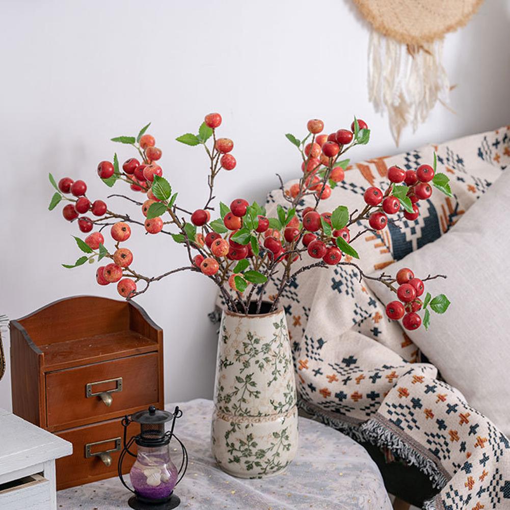 Faux Plants Artificial Berry Flowers Home Interior Party Decor Realistic Design Artificial Flowers For Everyday Decor