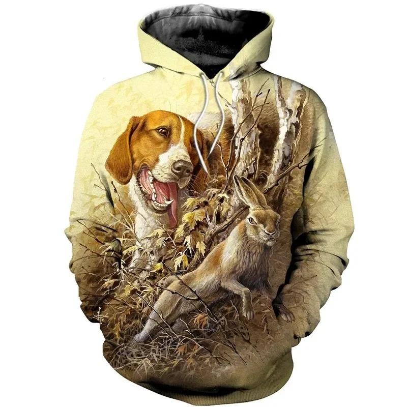 New Interesting Boar Hoodie for Men Fall Winter Hunting Clothing Long Sleeve Camo Sweatshirt 3D Printed