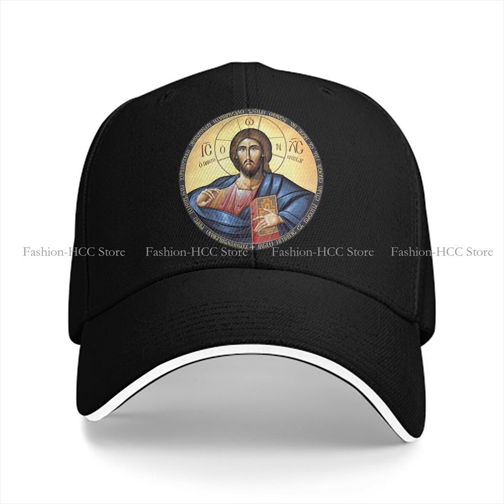 Christ Pantocrator Orthodox Icon Solid Color Baseball Caps Peaked Cap Jesus God Cross Sun Shade Hats Men Women