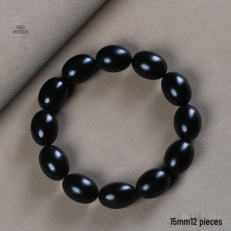Purple Rosewood & Green Sandalwood Bead Bracelet: Irregular Design with Buddhist Beads for Men and Women