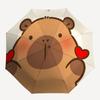 1pc Bear Heart Automatic Open/Close Umbrella - Compact Travel Umbrella with 8-Rib Durable Frame, Lightweight & Portable Design Z73